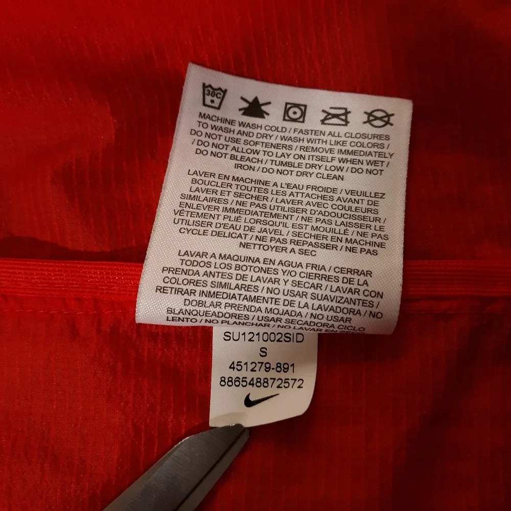 Nike Running Jacket Womens Small Full Zip Athletic Nylon Hooded Orange Jogger